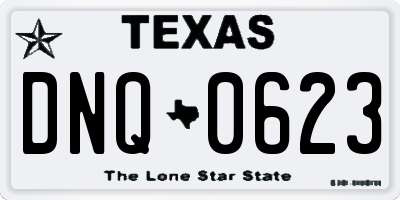 TX license plate DNQ0623