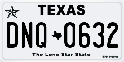 TX license plate DNQ0632