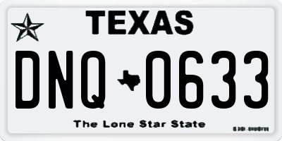 TX license plate DNQ0633