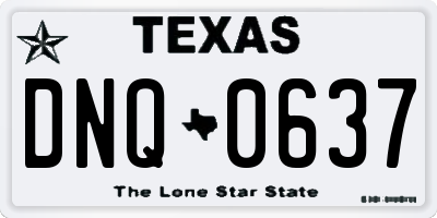 TX license plate DNQ0637