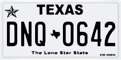 TX license plate DNQ0642