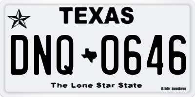 TX license plate DNQ0646