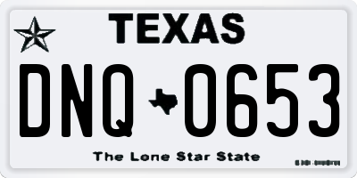 TX license plate DNQ0653