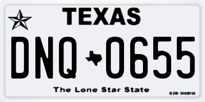 TX license plate DNQ0655