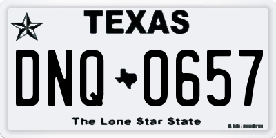 TX license plate DNQ0657
