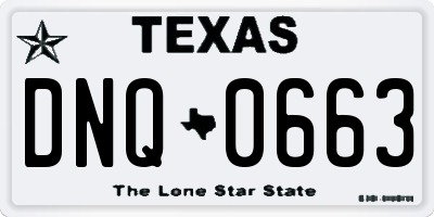 TX license plate DNQ0663