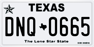 TX license plate DNQ0665
