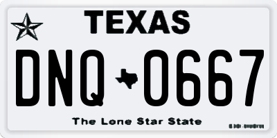 TX license plate DNQ0667
