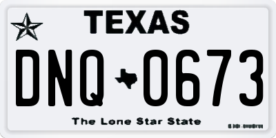 TX license plate DNQ0673