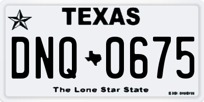 TX license plate DNQ0675
