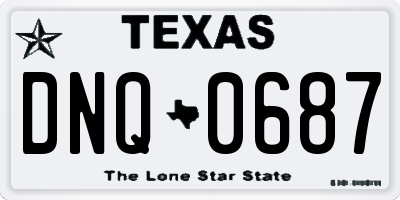 TX license plate DNQ0687