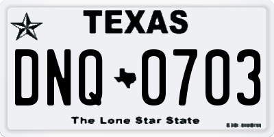 TX license plate DNQ0703