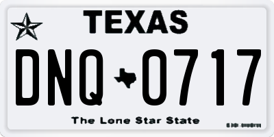 TX license plate DNQ0717