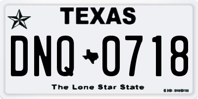 TX license plate DNQ0718