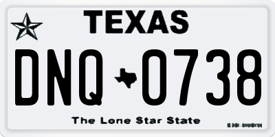 TX license plate DNQ0738