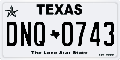 TX license plate DNQ0743