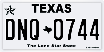 TX license plate DNQ0744