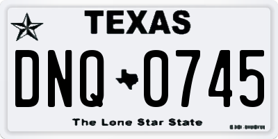 TX license plate DNQ0745