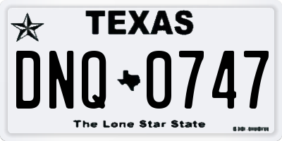 TX license plate DNQ0747