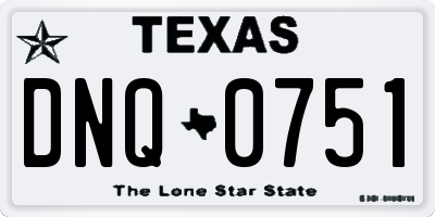TX license plate DNQ0751