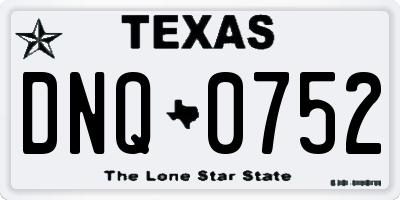 TX license plate DNQ0752
