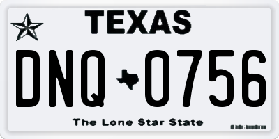 TX license plate DNQ0756