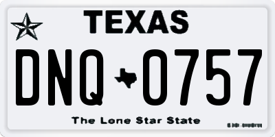 TX license plate DNQ0757