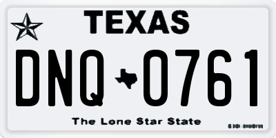 TX license plate DNQ0761