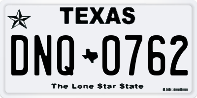 TX license plate DNQ0762