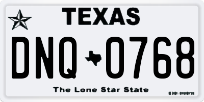 TX license plate DNQ0768