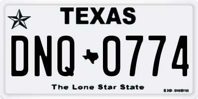 TX license plate DNQ0774