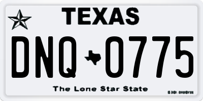 TX license plate DNQ0775