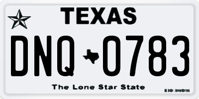 TX license plate DNQ0783