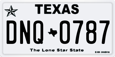 TX license plate DNQ0787