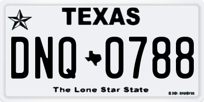 TX license plate DNQ0788