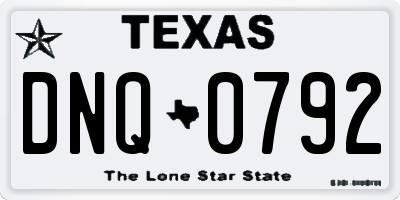 TX license plate DNQ0792