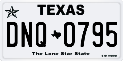 TX license plate DNQ0795
