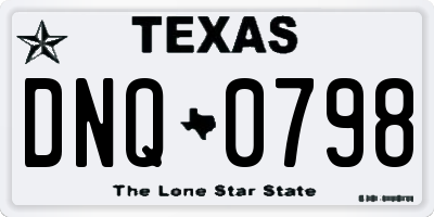 TX license plate DNQ0798