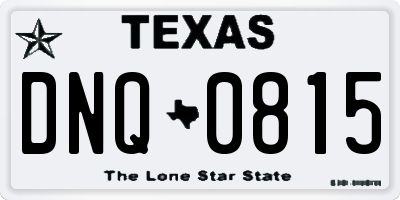 TX license plate DNQ0815