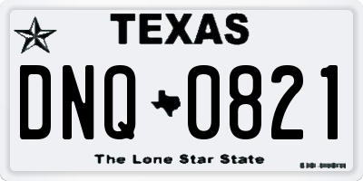 TX license plate DNQ0821