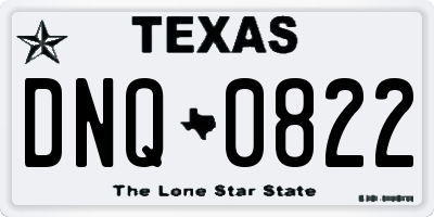 TX license plate DNQ0822