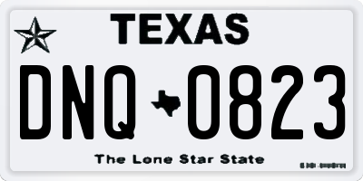 TX license plate DNQ0823