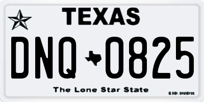 TX license plate DNQ0825