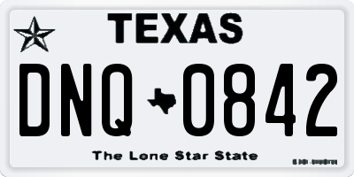 TX license plate DNQ0842