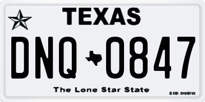 TX license plate DNQ0847