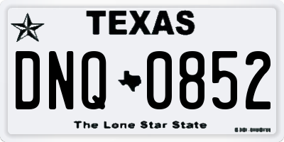 TX license plate DNQ0852