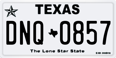TX license plate DNQ0857
