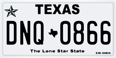 TX license plate DNQ0866