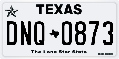 TX license plate DNQ0873
