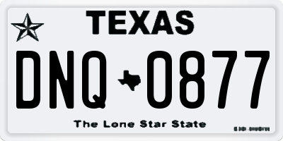 TX license plate DNQ0877